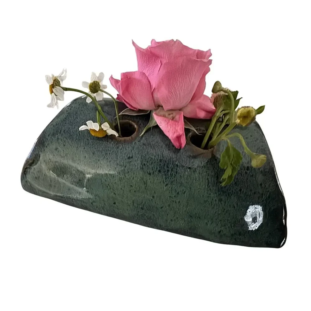 Pottery Pillow Bud Vase Ikebana